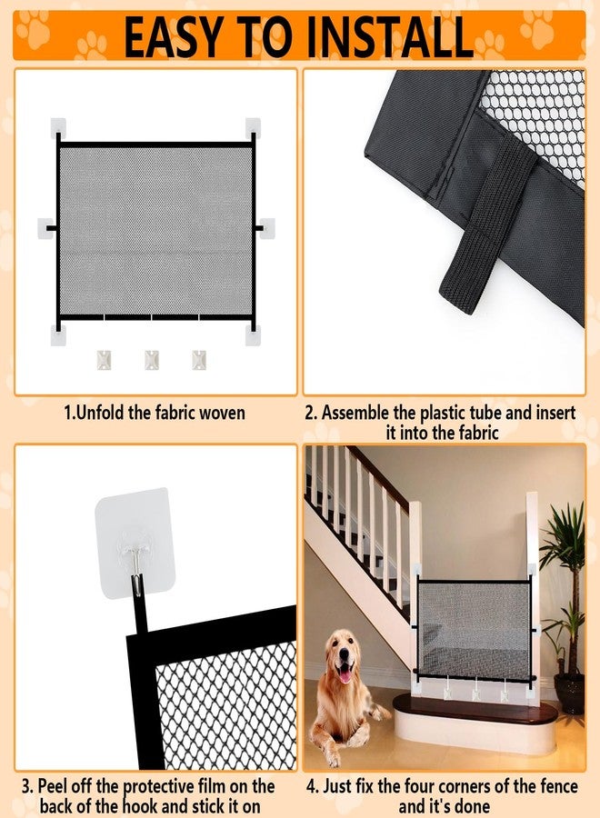 ELOEGO Dog Gate for Stairs & Doorways, Pet Gates for The House, Dogs Screen Mesh Gate for Pets, 43” W x 28" H - Image 4